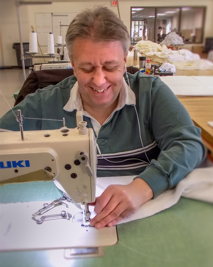 Vision impaired craftsman sewing products for the Industries Division